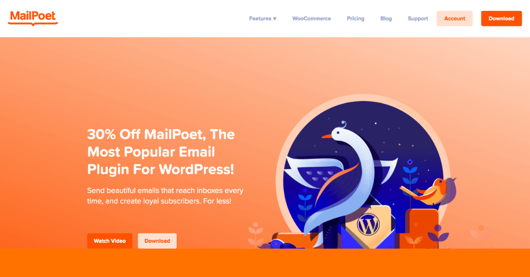 En spesialrabatt på MailPoet, en nyhetsbrev-plugin for WordPress.